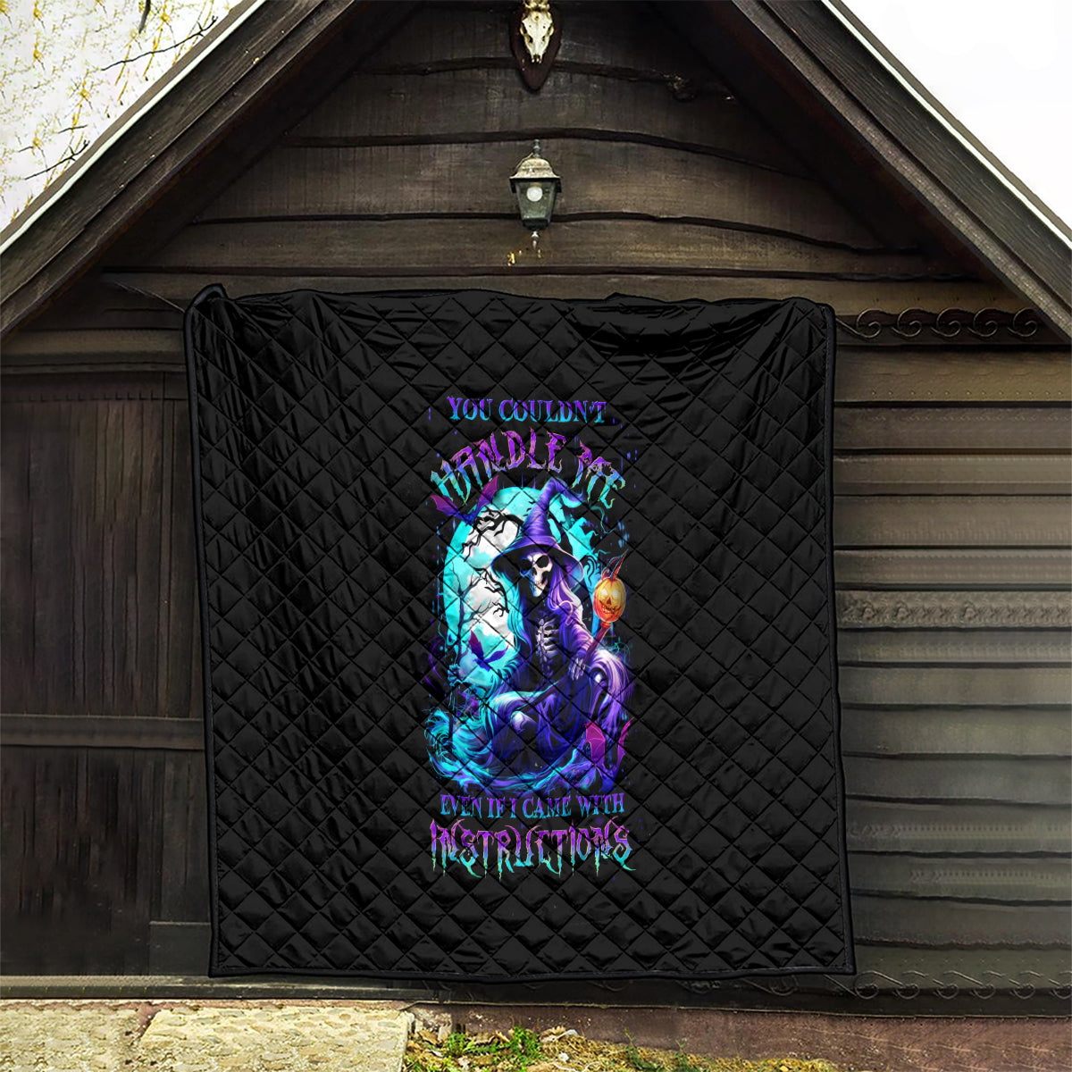 Witch Skull Quilt You Couldn't Handle Me Even With Intrustions - Wonder Print Shop