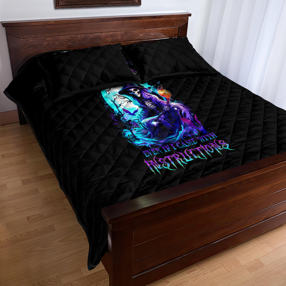 Witch Skull Quilt Bed Set You Couldn't Handle Me Even With Intrustions - Wonder Print Shop