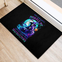 Witch Skull Rubber Doormat You Couldn't Handle Me Even With Intrustions - Wonder Print Shop