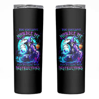 Witch Skull Skinny Tumbler You Couldn't Handle Me Even With Intrustions - Wonder Print Shop