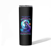 Witch Skull Skinny Tumbler You Couldn't Handle Me Even With Intrustions - Wonder Print Shop