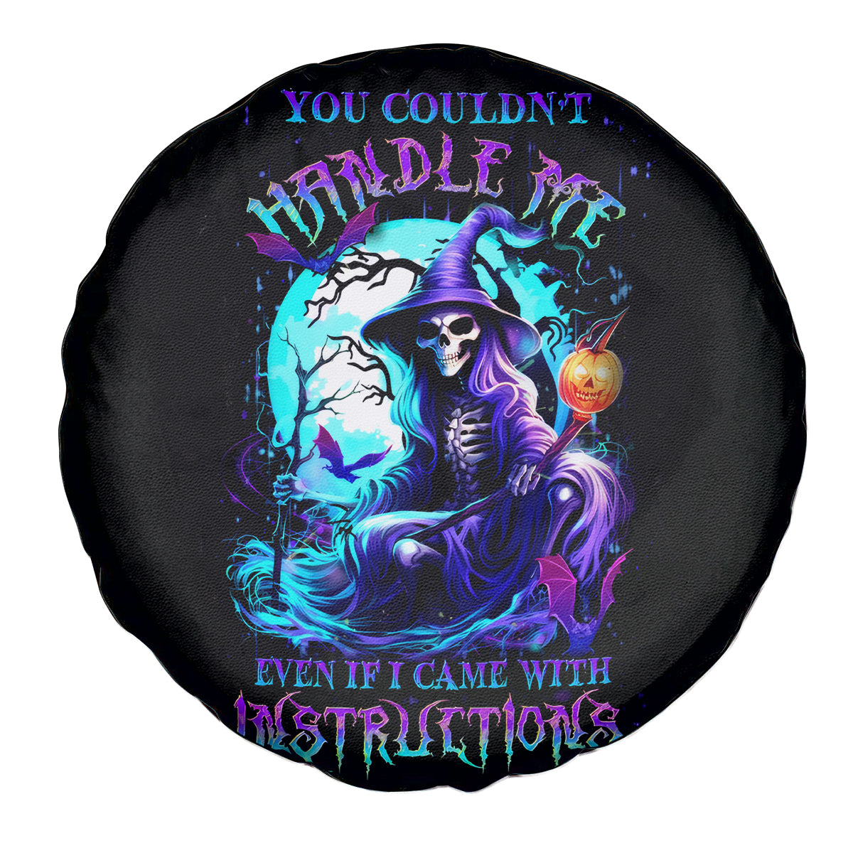 Witch Skull Spare Tire Cover You Couldn't Handle Me Even With Intrustions - Wonder Print Shop