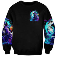 Witch Skull Sweatshirt You Couldn't Handle Me Even With Intrustions - Wonder Print Shop