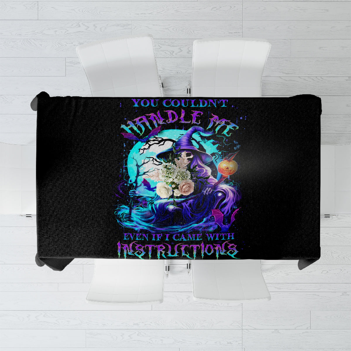 Witch Skull Tablecloth You Couldn't Handle Me Even With Intrustions - Wonder Print Shop