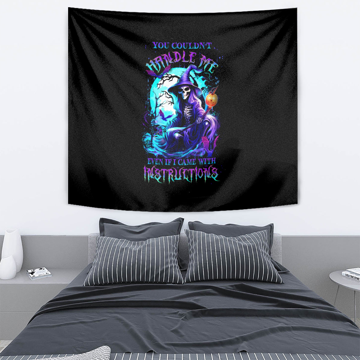 Witch Skull Tapestry You Couldn't Handle Me Even With Intrustions - Wonder Print Shop
