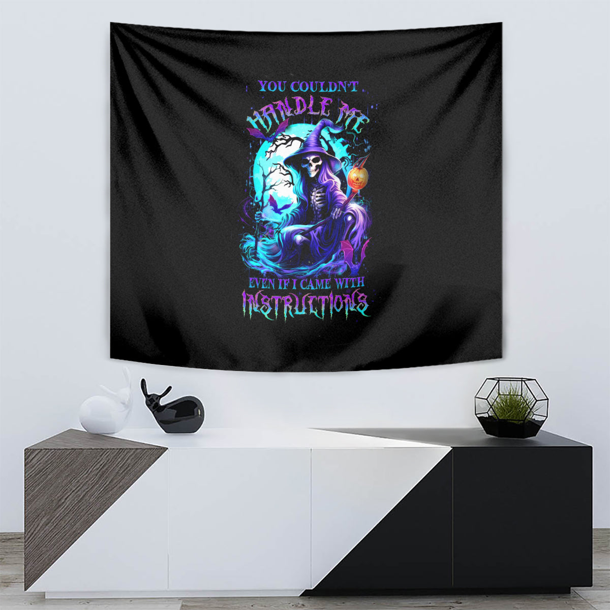 Witch Skull Tapestry You Couldn't Handle Me Even With Intrustions - Wonder Print Shop