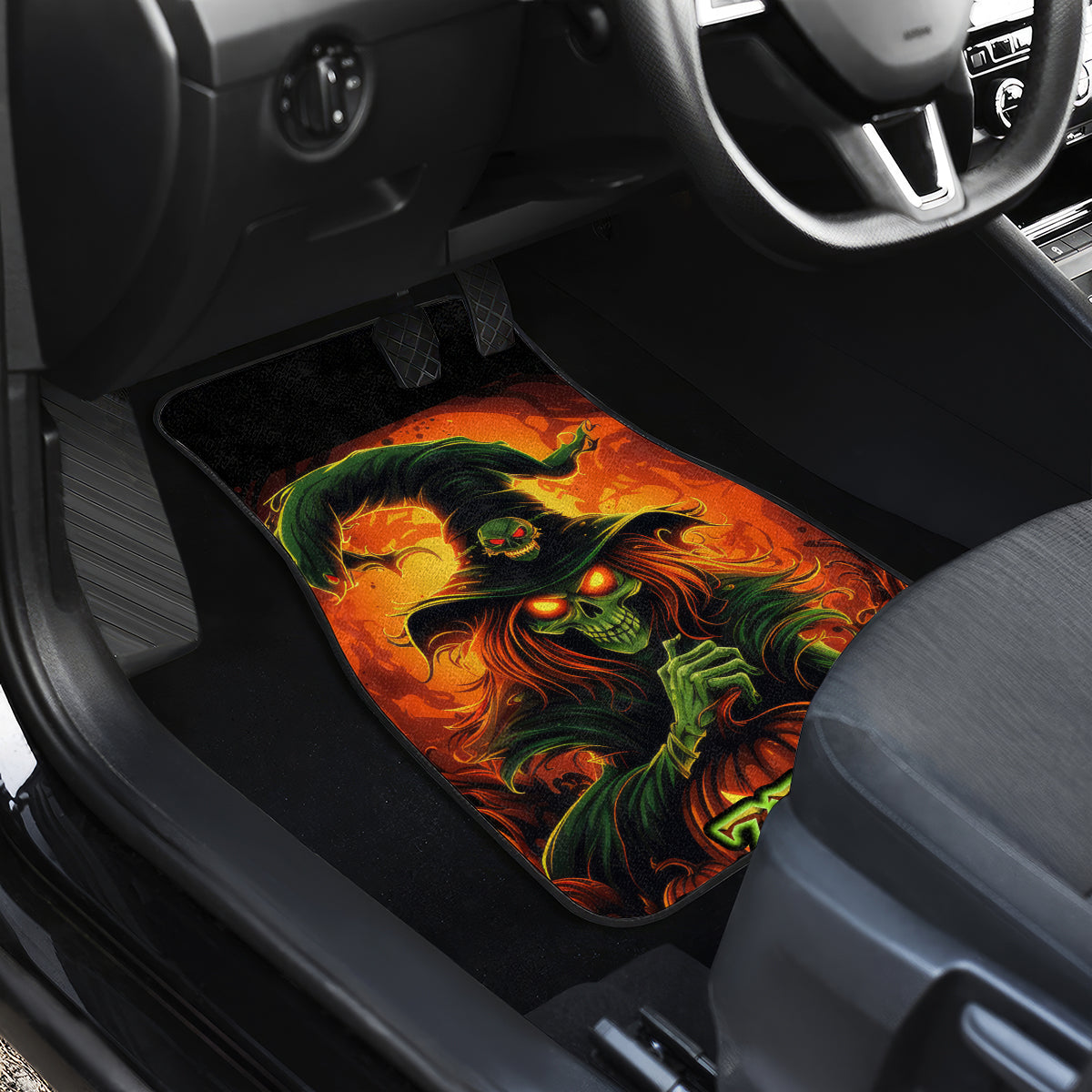 Witch Skull Car Mats Zero Fucking Given - Wonder Print Shop
