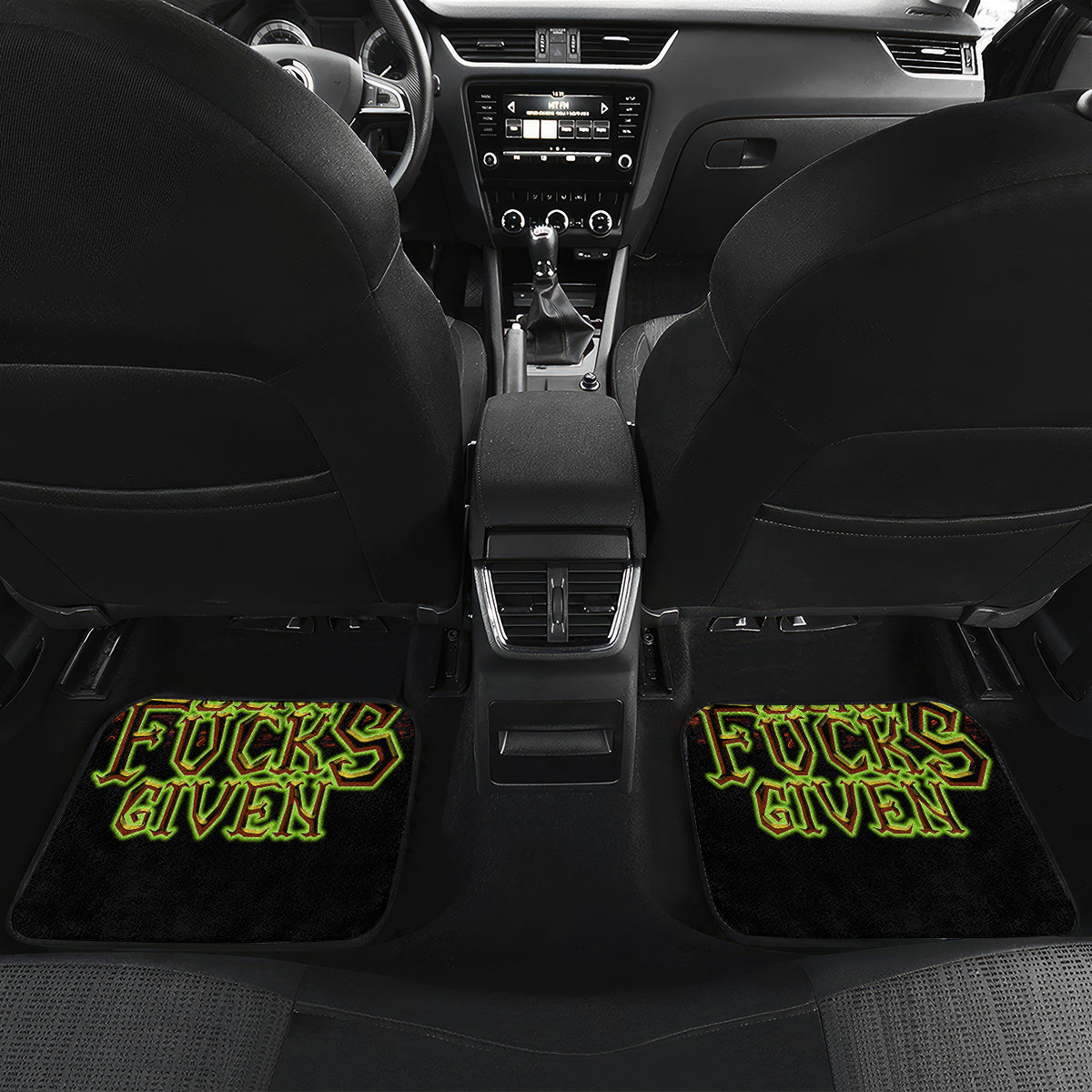 Witch Skull Car Mats Zero Fucking Given - Wonder Print Shop