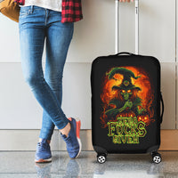 Witch Skull Luggage Cover Zero Fucking Given - Wonder Print Shop