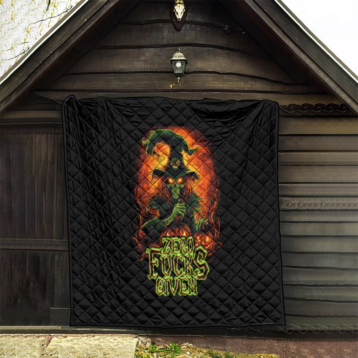 Witch Skull Quilt Zero Fucking Given - Wonder Print Shop