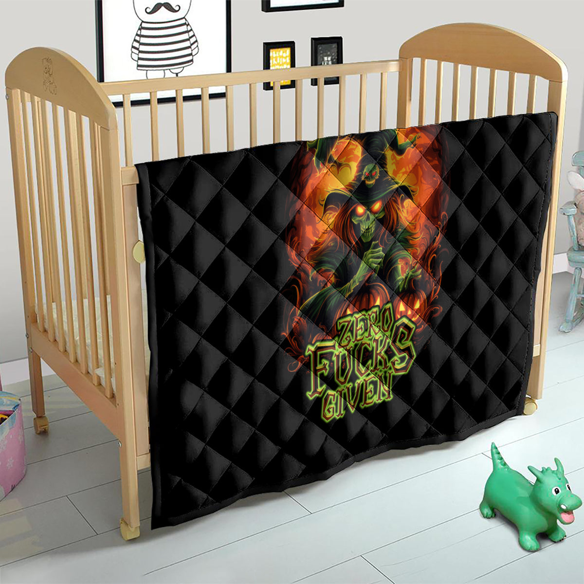 Witch Skull Quilt Zero Fucking Given - Wonder Print Shop