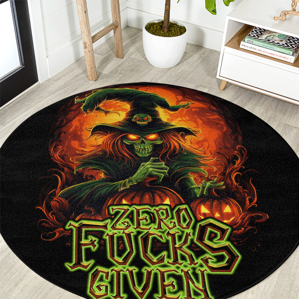 witch-skull-round-carpet-zero-fucking-given