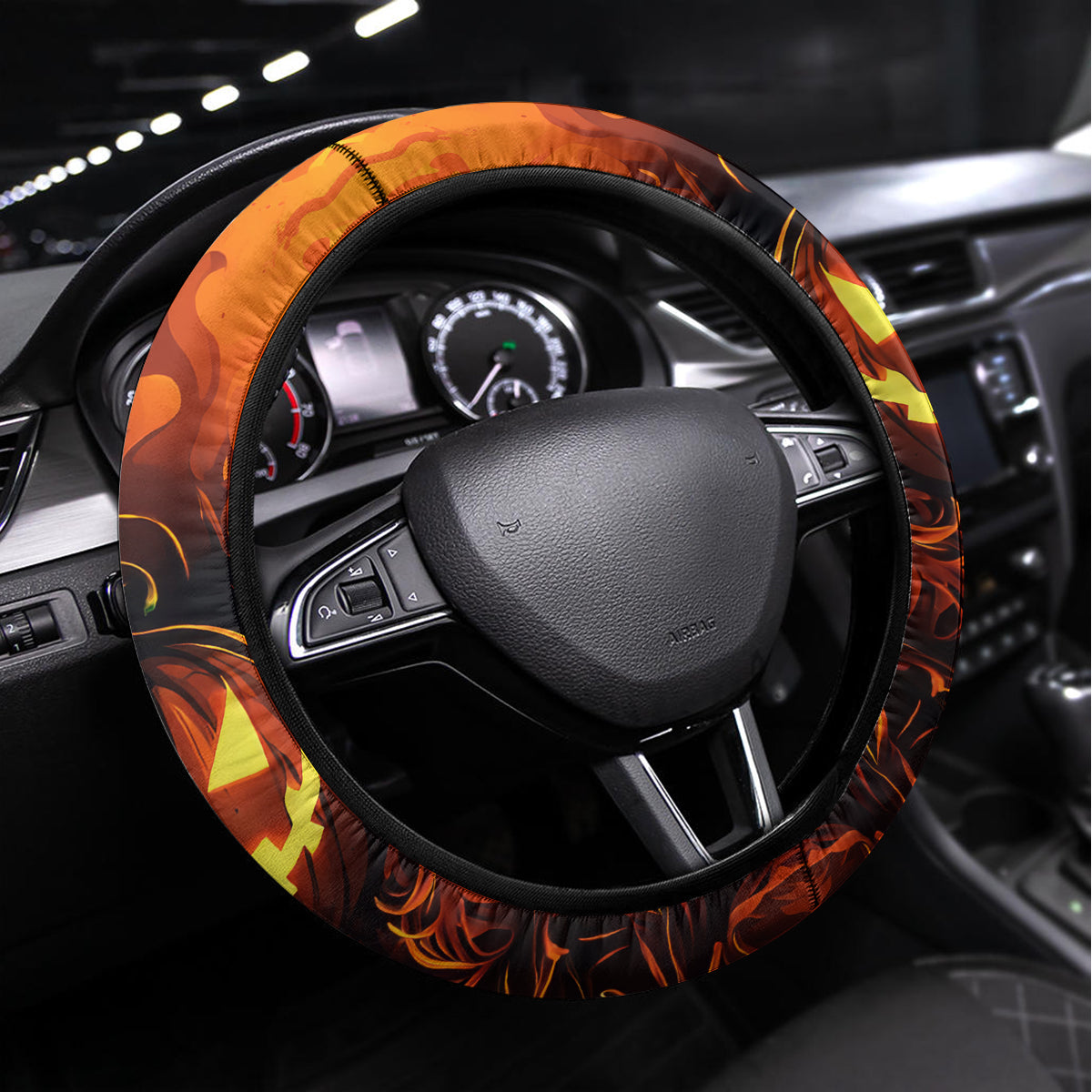 Witch Skull Steering Wheel Cover Zero Fucking Given - Wonder Print Shop