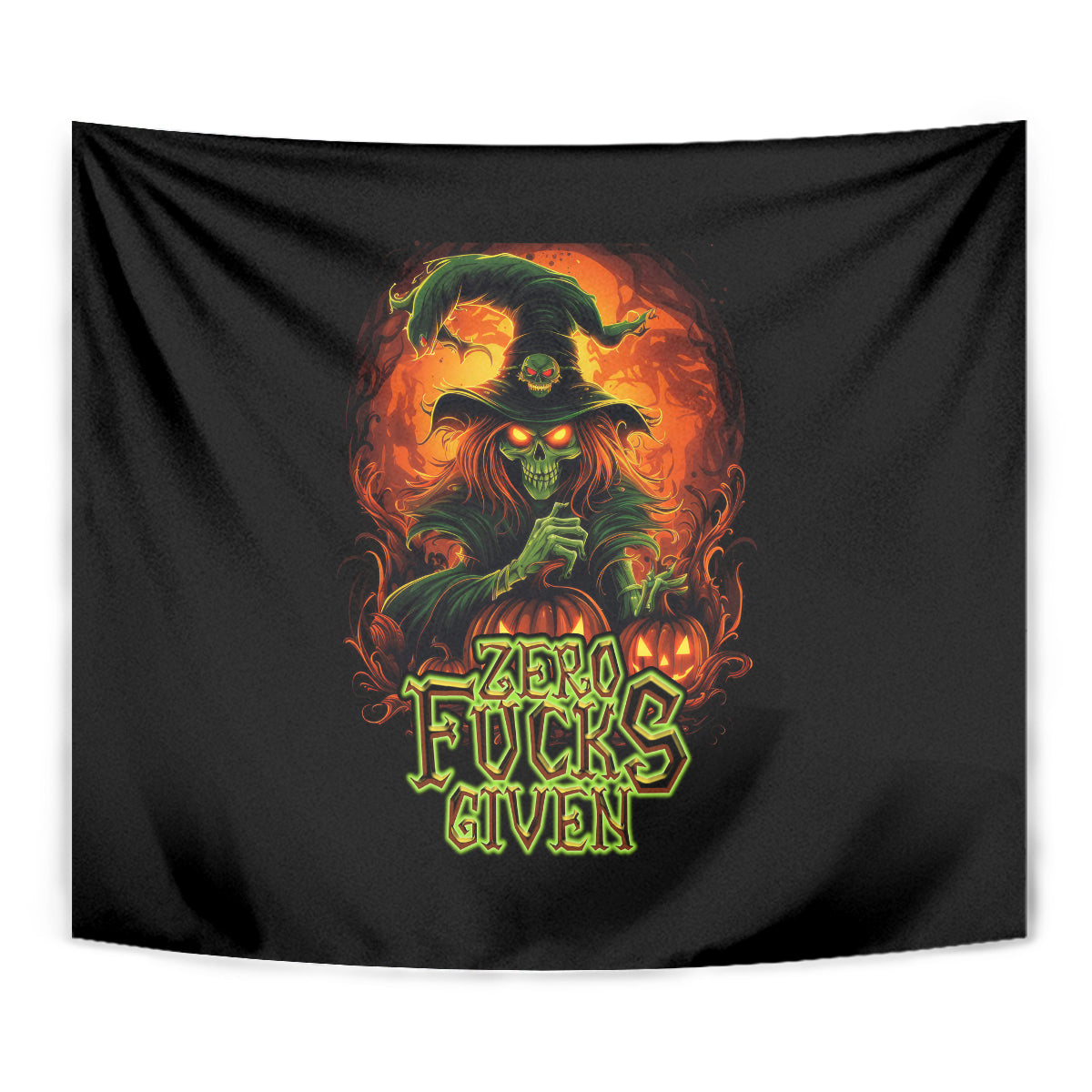 Witch Skull Tapestry Zero Fucking Given - Wonder Print Shop