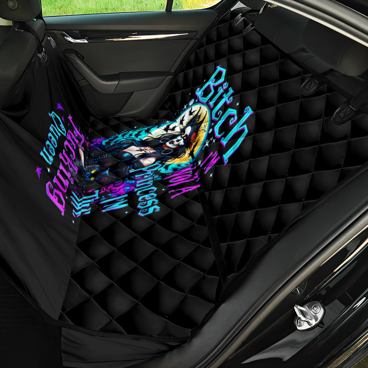 Witch Skull Back Car Seat Cover Bitch I'm Not A Princess I'm The Fucking Queen - Wonder Print Shop