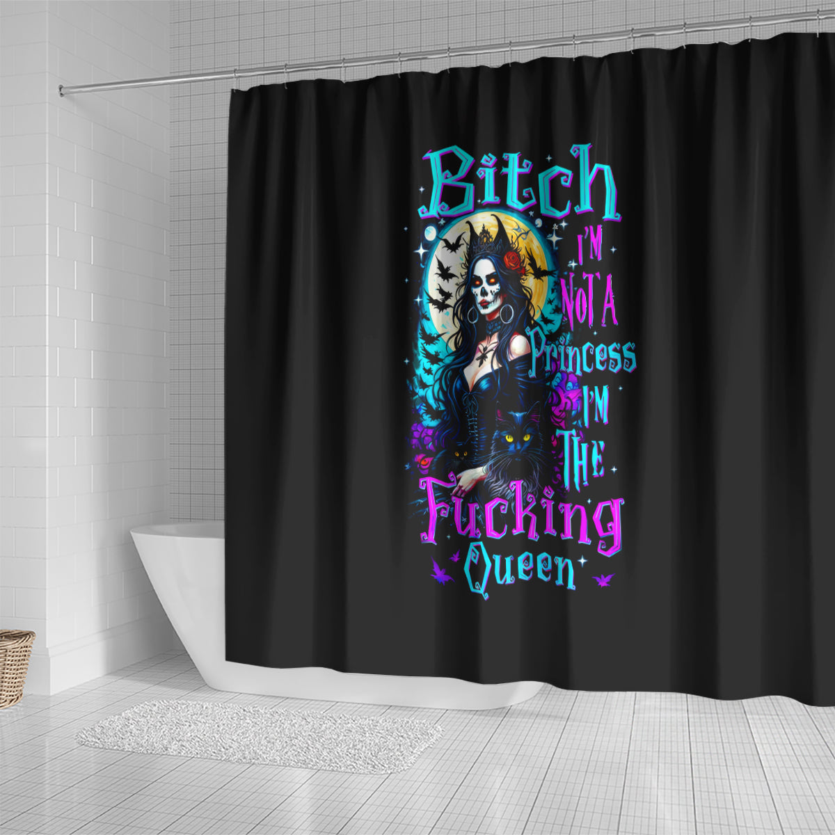 witch-skull-shower-curtain-bitch-im-not-a-princess-im-the-fucking-queen