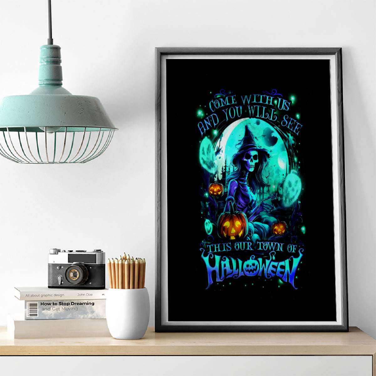 Witch Skull Canvas Wall Art Come With Us And You Will See Our Halloween - Wonder Print Shop