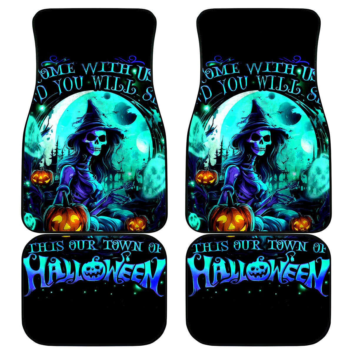 Witch Skull Car Mats Come With Us And You Will See Our Halloween - Wonder Print Shop