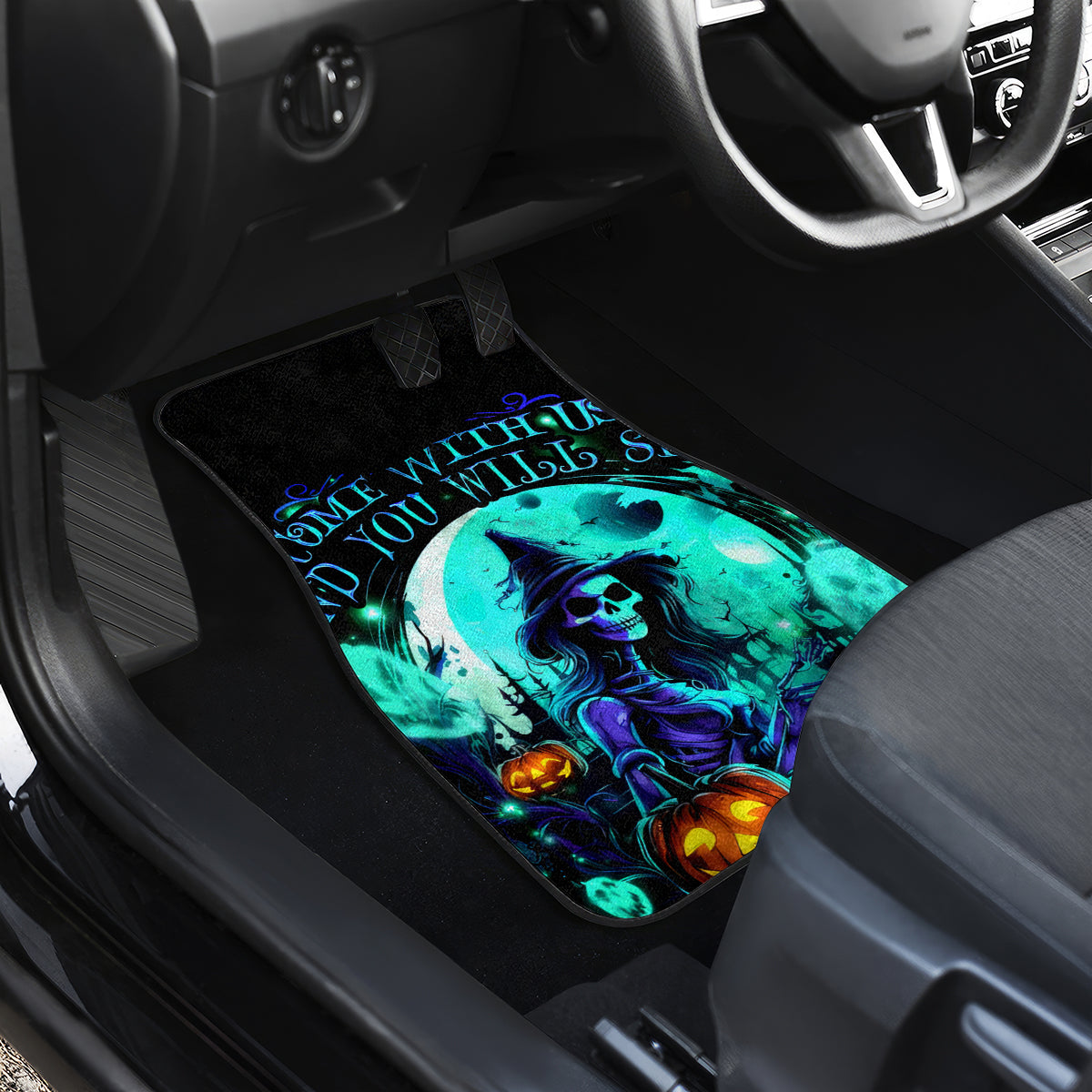 Witch Skull Car Mats Come With Us And You Will See Our Halloween - Wonder Print Shop