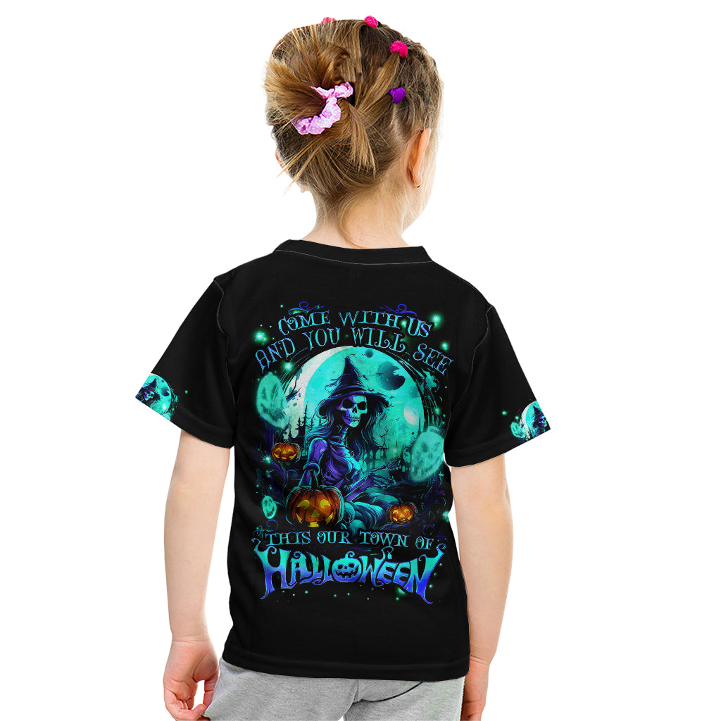 Witch Skull Kid T Shirt Come With Us And You Will See Our Halloween - Wonder Print Shop