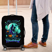 Witch Skull Luggage Cover Come With Us And You Will See Our Halloween - Wonder Print Shop