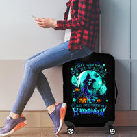 Witch Skull Luggage Cover Come With Us And You Will See Our Halloween - Wonder Print Shop