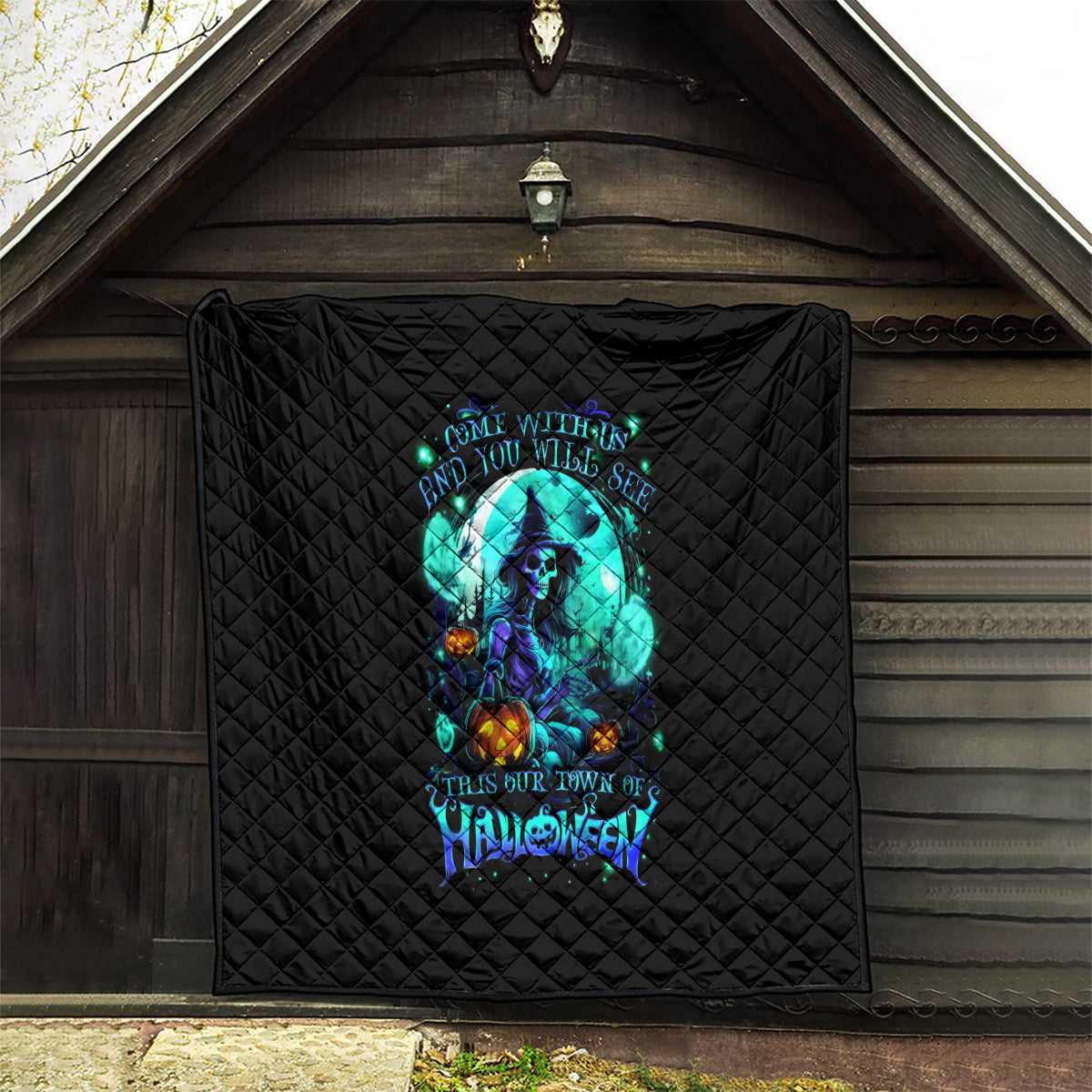Witch Skull Quilt Come With Us And You Will See Our Halloween - Wonder Print Shop