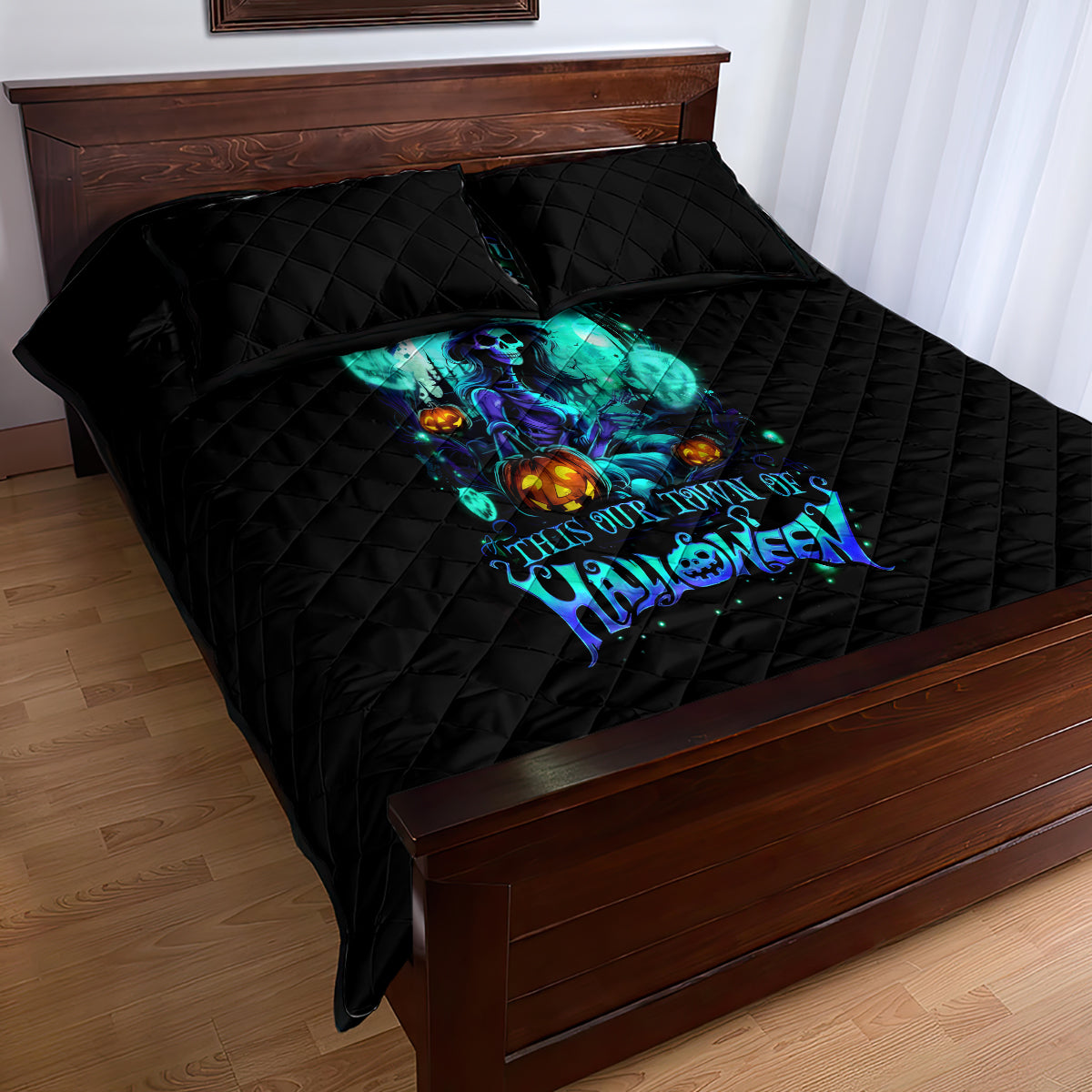 Witch Skull Quilt Bed Set Come With Us And You Will See Our Halloween - Wonder Print Shop