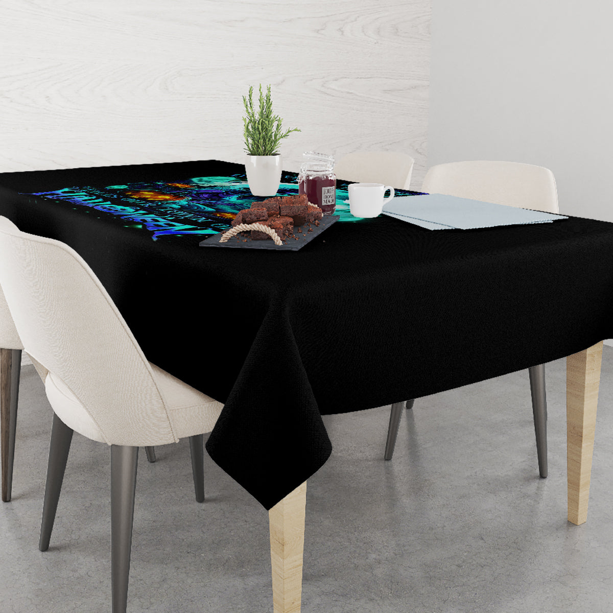 Witch Skull Tablecloth Come With Us And You Will See Our Halloween - Wonder Print Shop