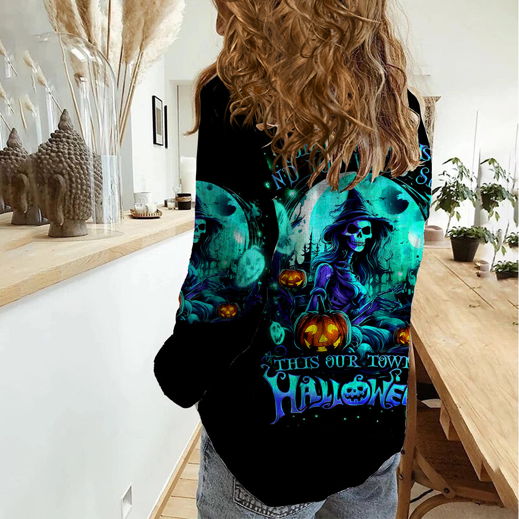 Witch Skull Women Casual Shirt Come With Us And You Will See Our Halloween - Wonder Print Shop