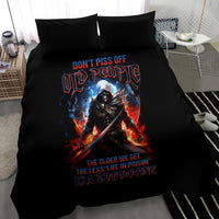 Warrior Skull Bedding Set Don't Pss Off Old People - Wonder Print Shop