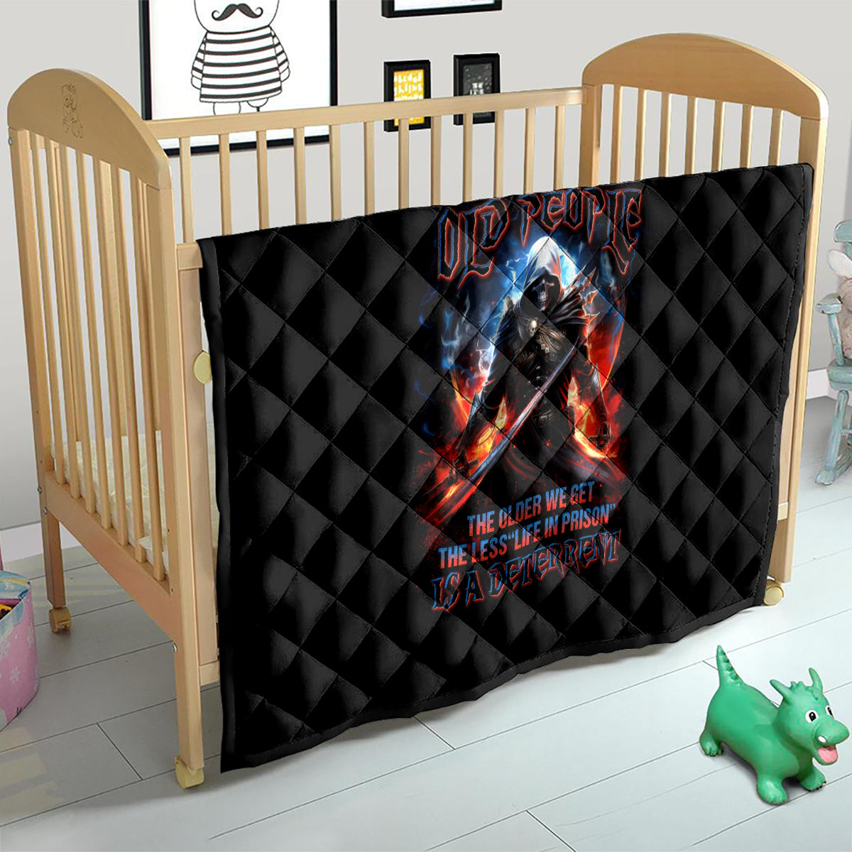 Warrior Skull Quilt Don't Pss Off Old People - Wonder Print Shop