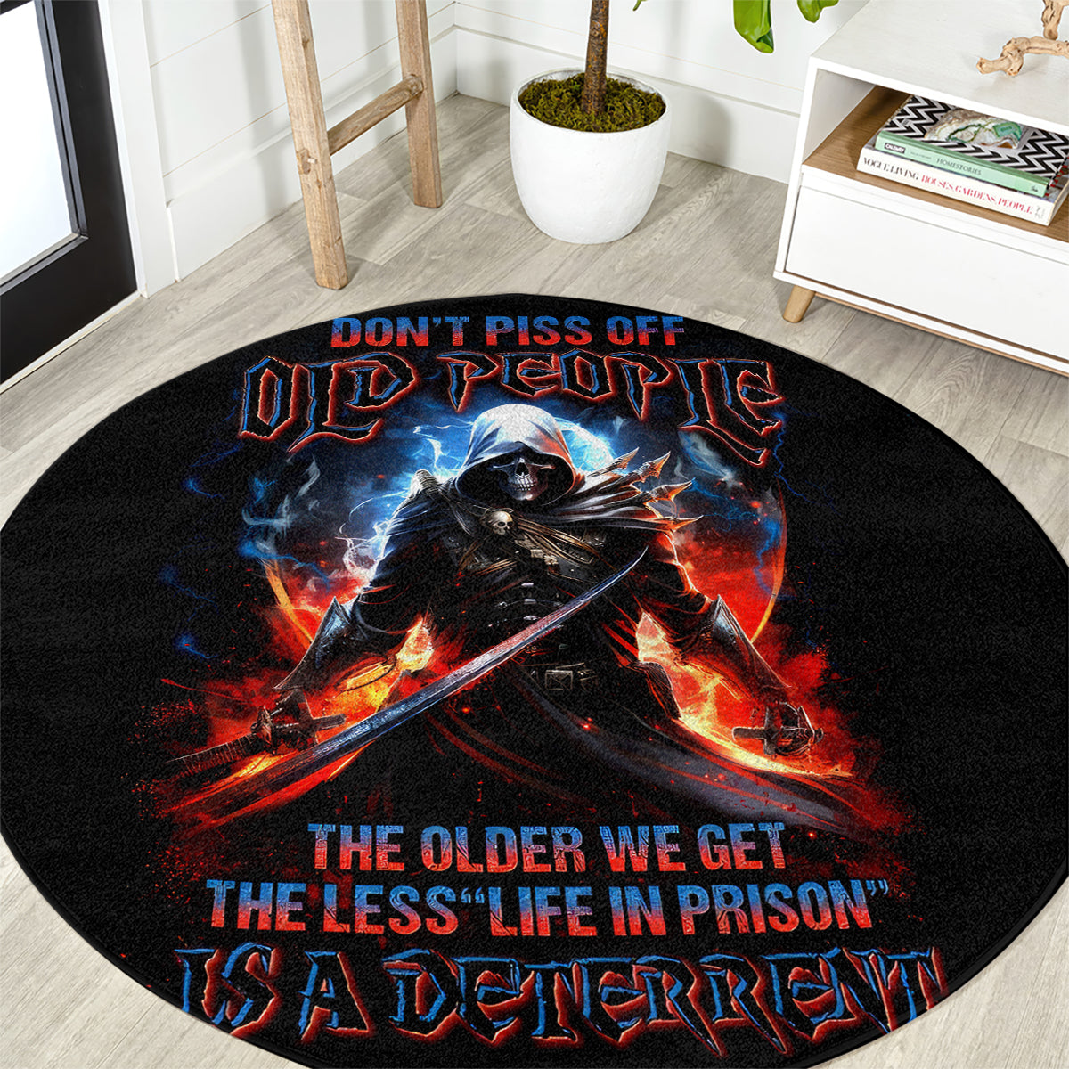 warrior-skull-round-carpet-dont-pss-off-old-people