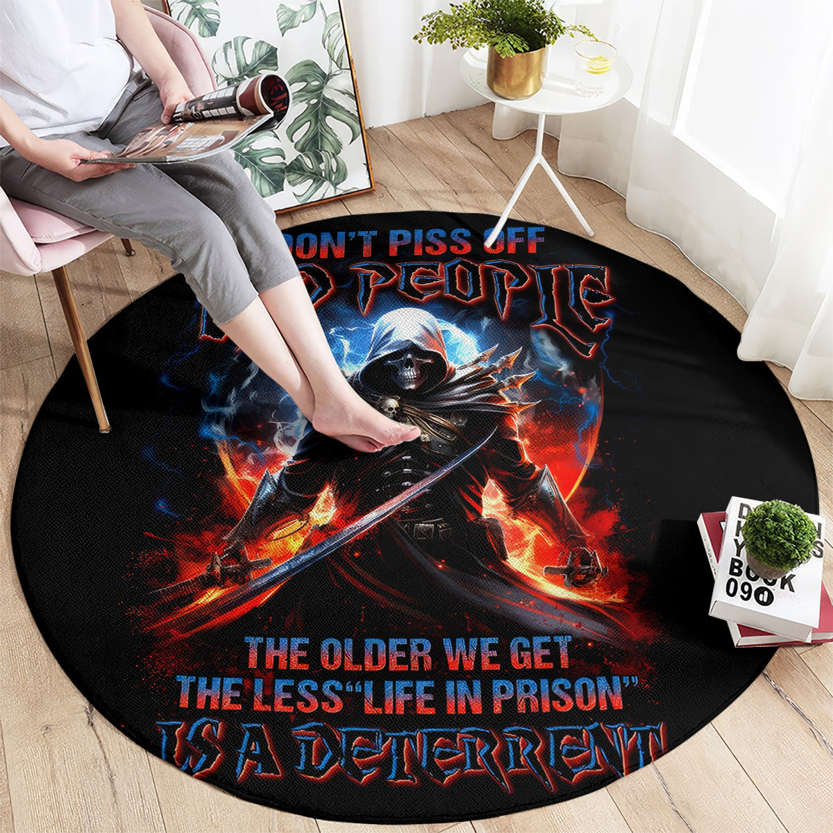 warrior-skull-round-carpet-dont-pss-off-old-people