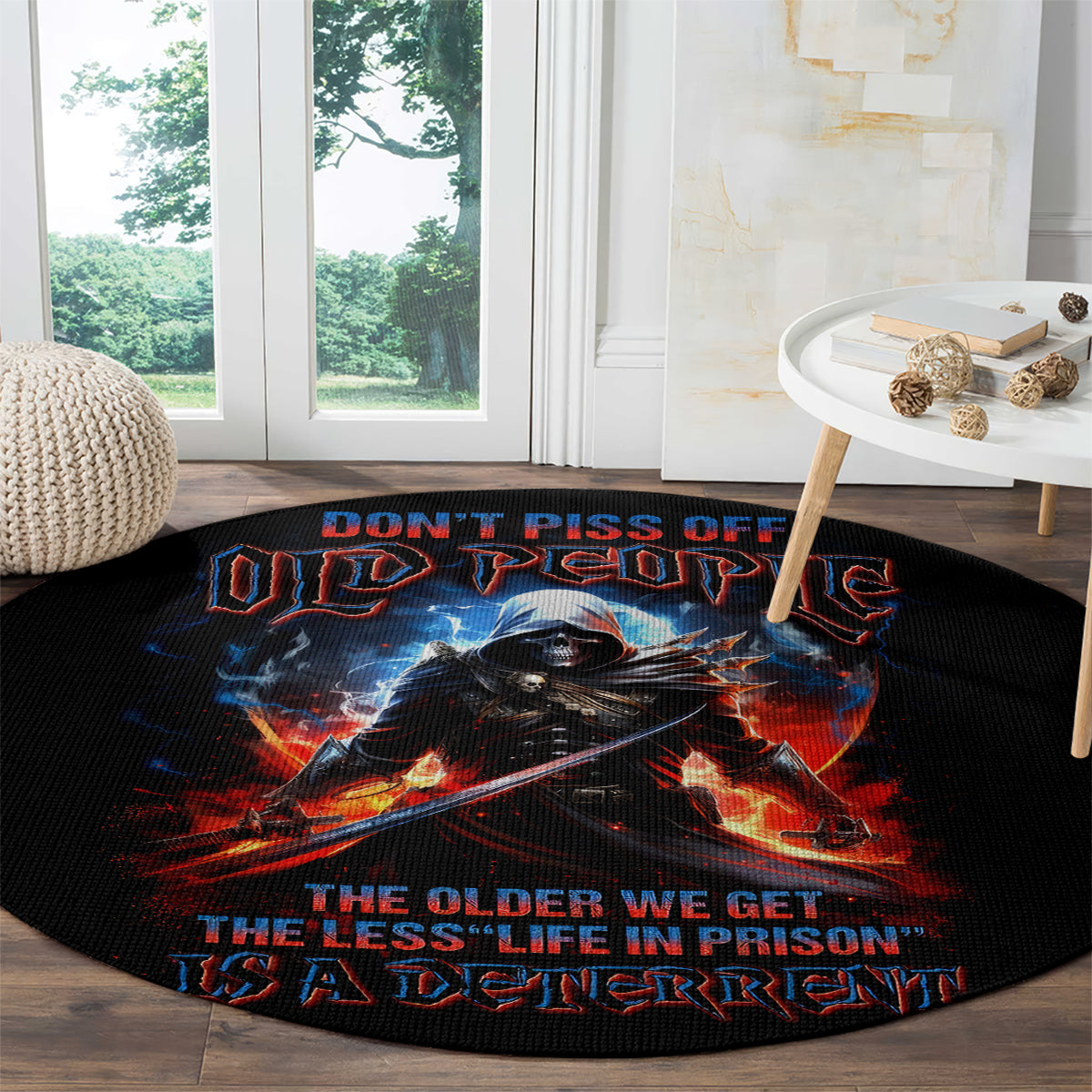 warrior-skull-round-carpet-dont-pss-off-old-people