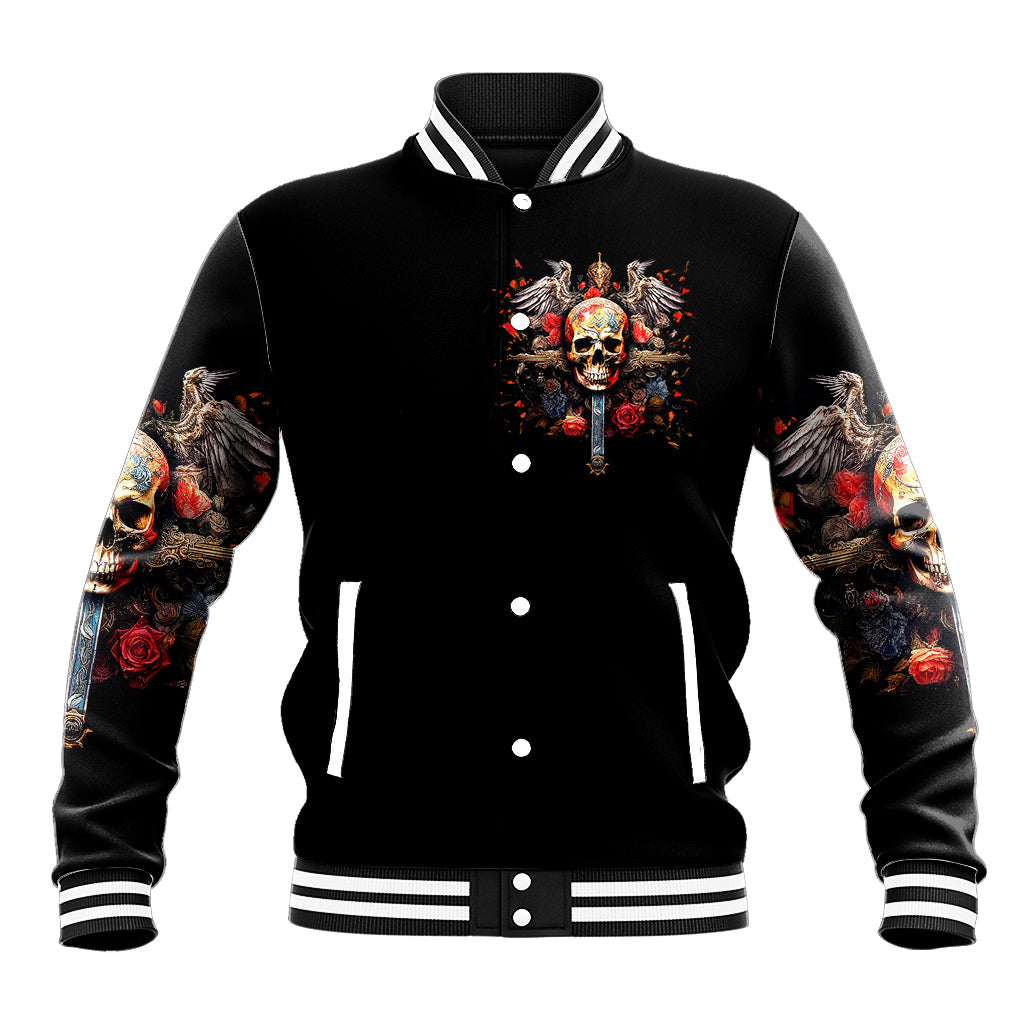 Cross Skull Baseball Jacket Honesty Loyalty And Respect Worth More Than Gold, Diamond - Wonder Print Shop