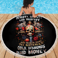 Cross Skull Beach Blanket Honesty Loyalty And Respect Worth More Than Gold, Diamond - Wonder Print Shop