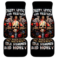 Cross Skull Car Mats Honesty Loyalty And Respect Worth More Than Gold, Diamond - Wonder Print Shop
