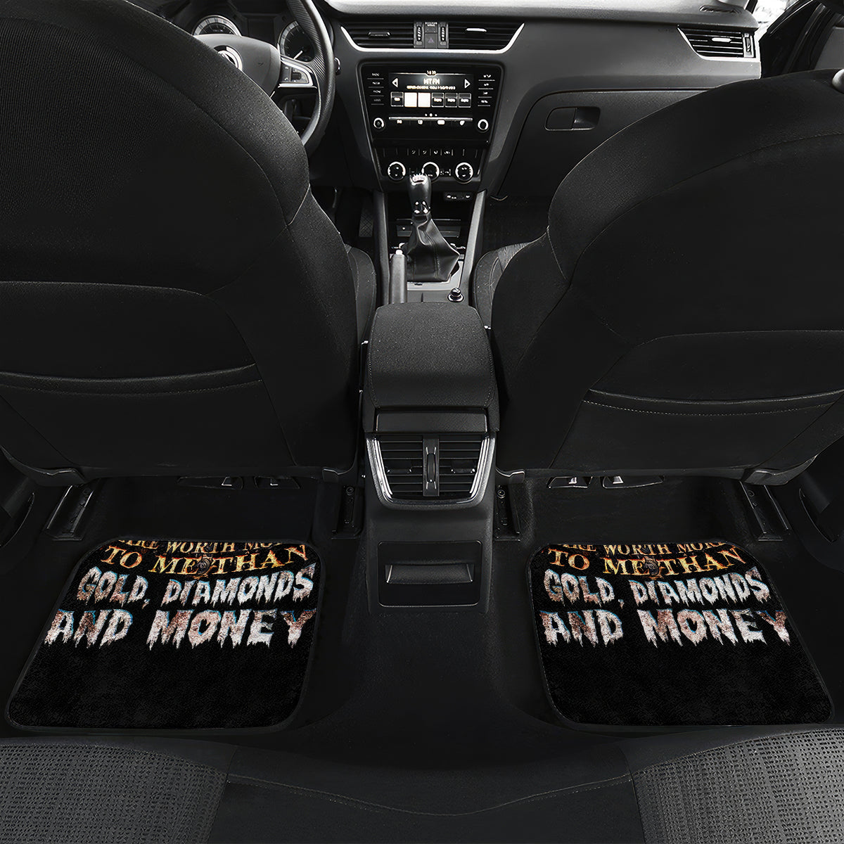 Cross Skull Car Mats Honesty Loyalty And Respect Worth More Than Gold, Diamond - Wonder Print Shop