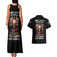 Cross Skull Couples Matching Tank Maxi Dress and Hawaiian Shirt Honesty Loyalty And Respect Worth More Than Gold, Diamond - Wonder Print Shop