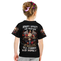 Cross Skull Kid T Shirt Honesty Loyalty And Respect Worth More Than Gold, Diamond - Wonder Print Shop