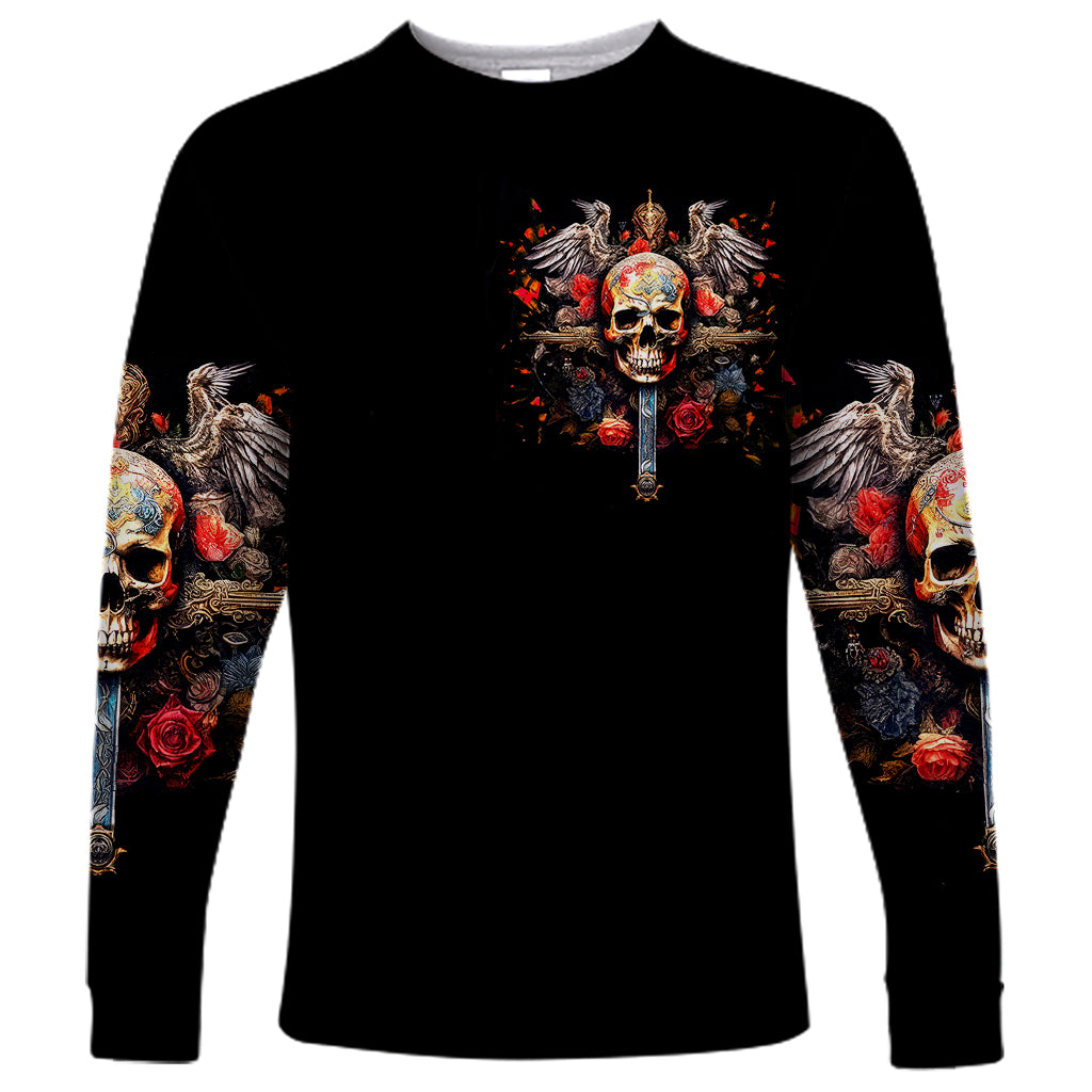 Cross Skull Long Sleeve Shirt Honesty Loyalty And Respect Worth More Than Gold, Diamond - Wonder Print Shop
