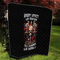 Cross Skull Quilt Honesty Loyalty And Respect Worth More Than Gold, Diamond - Wonder Print Shop