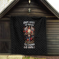 Cross Skull Quilt Honesty Loyalty And Respect Worth More Than Gold, Diamond - Wonder Print Shop