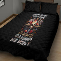 Cross Skull Quilt Bed Set Honesty Loyalty And Respect Worth More Than Gold, Diamond - Wonder Print Shop