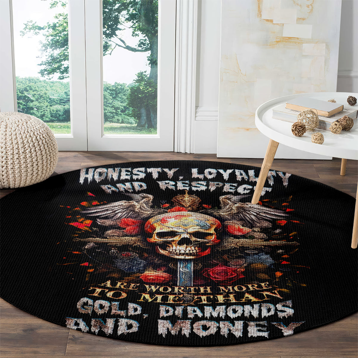 cross-skull-round-carpet-honesty-loyalty-and-respect-worth-more-than-gold-diamond
