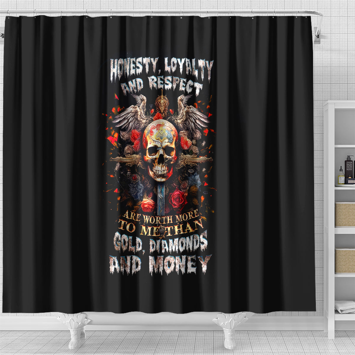 cross-skull-shower-curtain-honesty-loyalty-and-respect-worth-more-than-gold-diamond