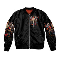 Cross Skull Sleeve Zip Bomber Jacket Honesty Loyalty And Respect Worth More Than Gold, Diamond - Wonder Print Shop