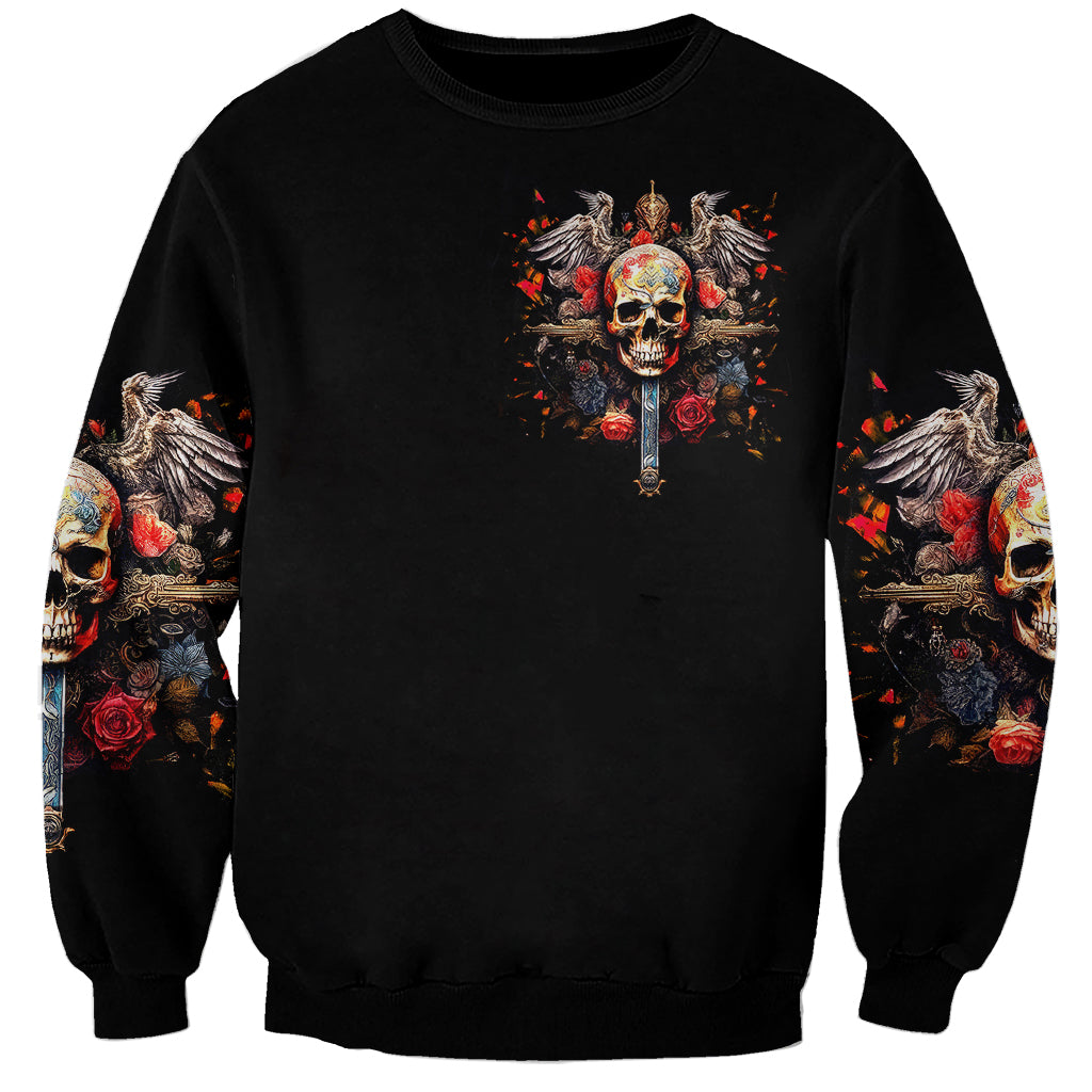 Cross Skull Sweatshirt Honesty Loyalty And Respect Worth More Than Gold, Diamond - Wonder Print Shop