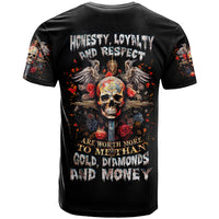 Cross Skull T Shirt Honesty Loyalty And Respect Worth More Than Gold, Diamond - Wonder Print Shop